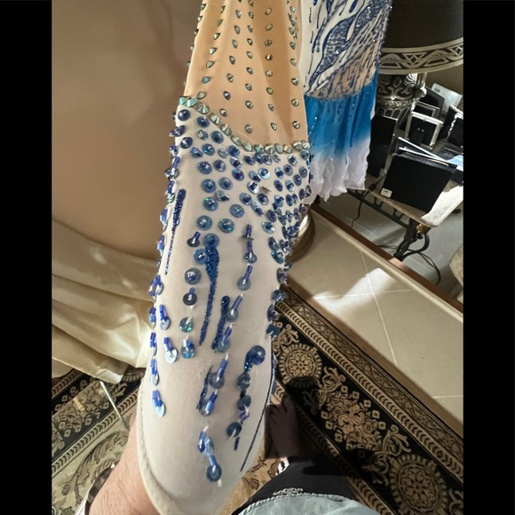 Competition Leotard/Ice skating Dance Dress Swarovski Rhinestones/sequined - Picture 14 of 15